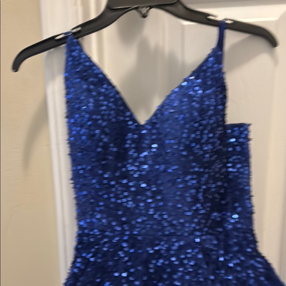 Elegant Blue Sequin Kids Formal Dress